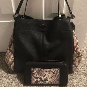 Coach exotic bag matching wallet